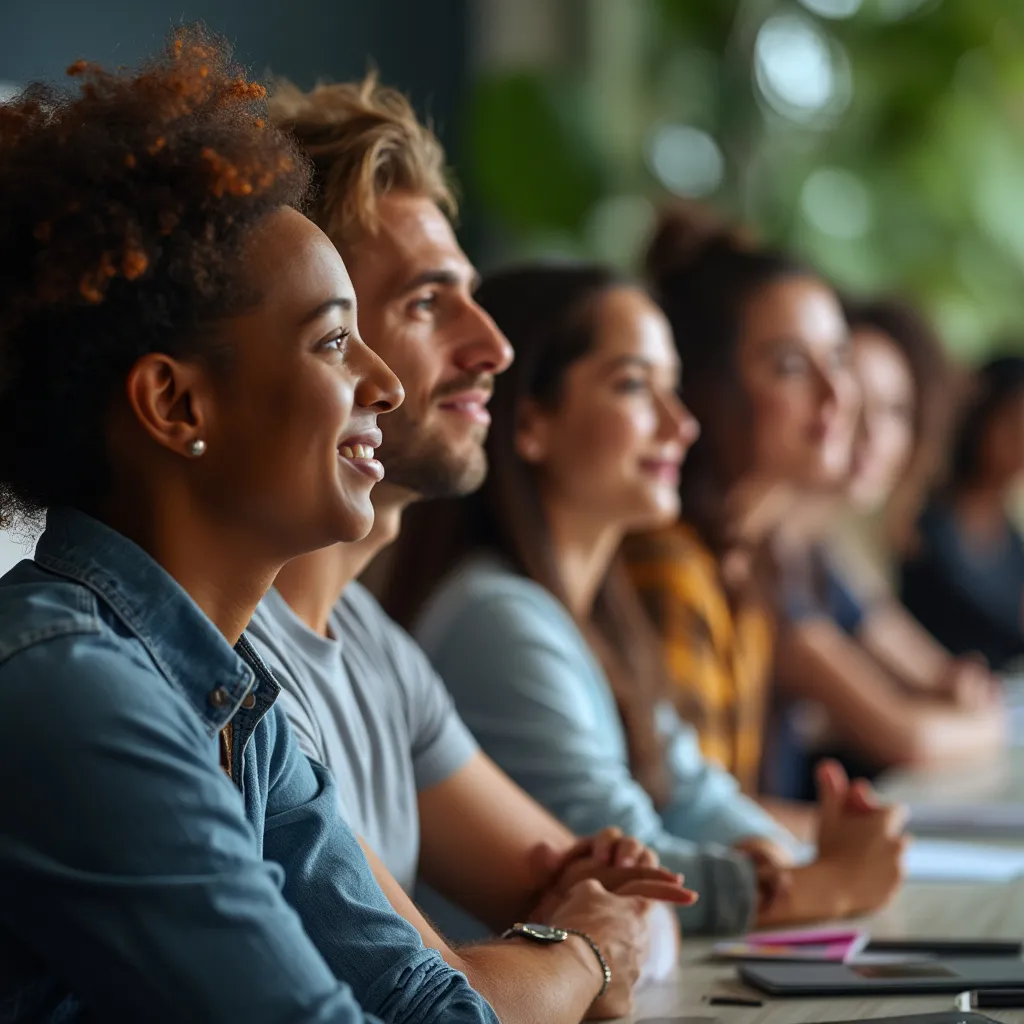 Participantes em um workshop interativo de desenvolvimento mental