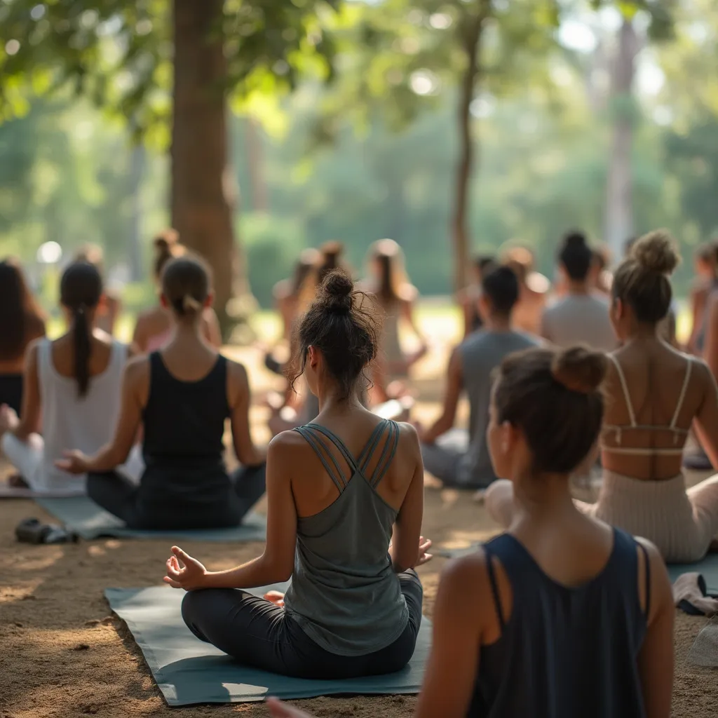 Sessão de meditação guiada em um ambiente tranquilo